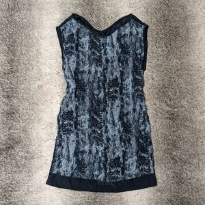 Rag & Bone Sleeveless Silk Shift Dress Blue Marble Tie Dye Women's 6